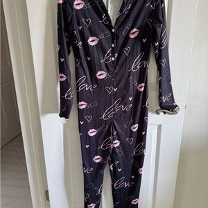 SHEIN Black and Pink Pajama Onesie